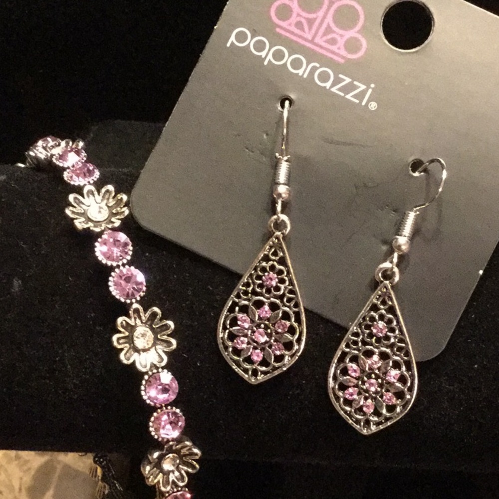 Duo: Purple Bracelet & Earrings.